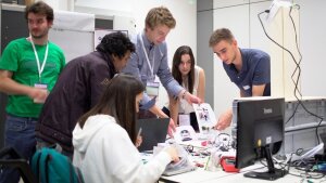 Students working together